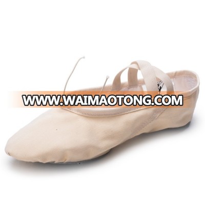 Free Sample No Carriage Canvas Split Sole Ballet Shoes Wholesale Ballet Flats